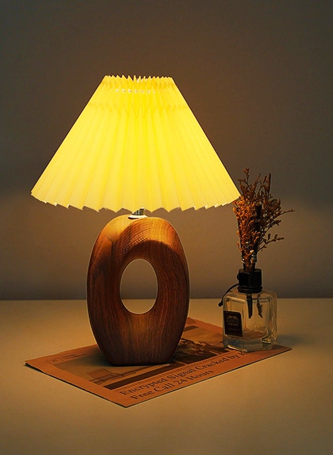 LED Table Lamp Adjustable Brightness and Color USB Powered Bedside Lamp with Walnut ceramic Base Perfect for Bedroom Nightstand Living Room Reading Light - Image 1