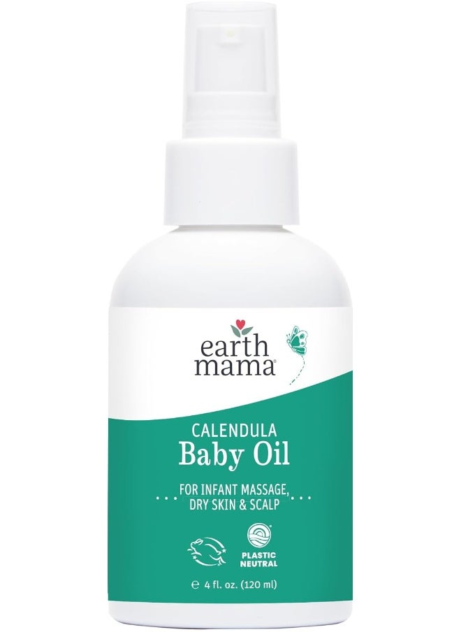 Earth Mama Earth Mama Calendula Baby Oil for Infant Massage 4-Fluid Ounce  - Image 1