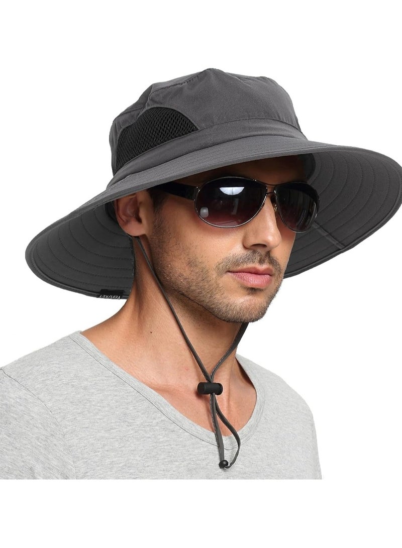 Goolsky Unisex Sun Hat, Waterproof Wide Brim Bucket Hat Packable Boonie Hat for Fishing Hiking Gardening Safari Beach - Image 4