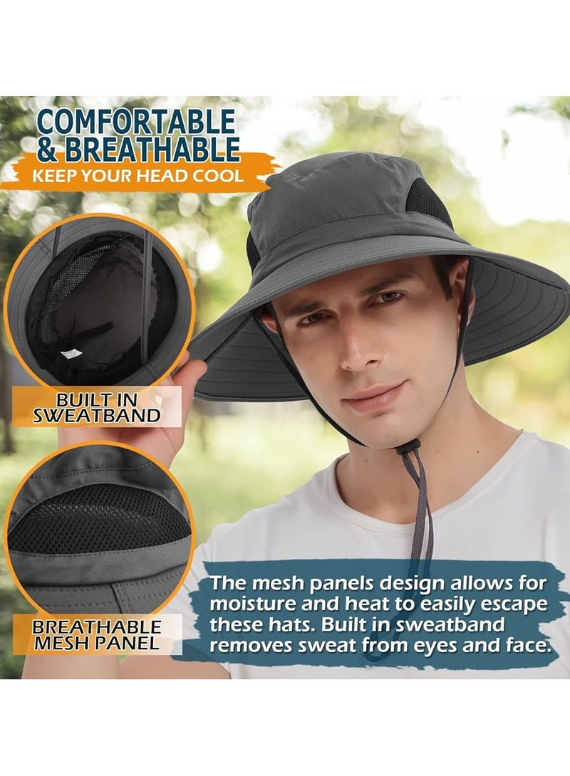 Goolsky Unisex Sun Hat, Waterproof Wide Brim Bucket Hat Packable Boonie Hat for Fishing Hiking Gardening Safari Beach - Image 3