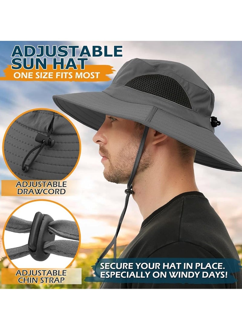 Goolsky Unisex Sun Hat, Waterproof Wide Brim Bucket Hat Packable Boonie Hat for Fishing Hiking Gardening Safari Beach - Image 5
