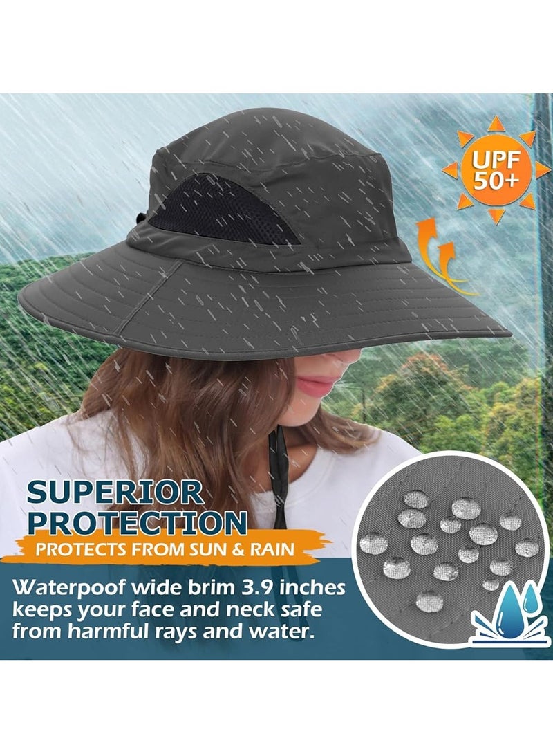 Goolsky Unisex Sun Hat, Waterproof Wide Brim Bucket Hat Packable Boonie Hat for Fishing Hiking Gardening Safari Beach - Image 2