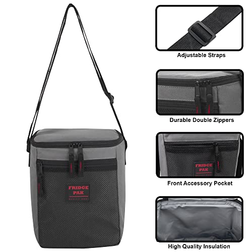 Fridge Pak 6 Can Cooler Bags Insulated Soft Cooler Lunch Bag for Men, Waterproof Leak Proof Cooler Bags Insulated (Charcoal Grey) - Image 2