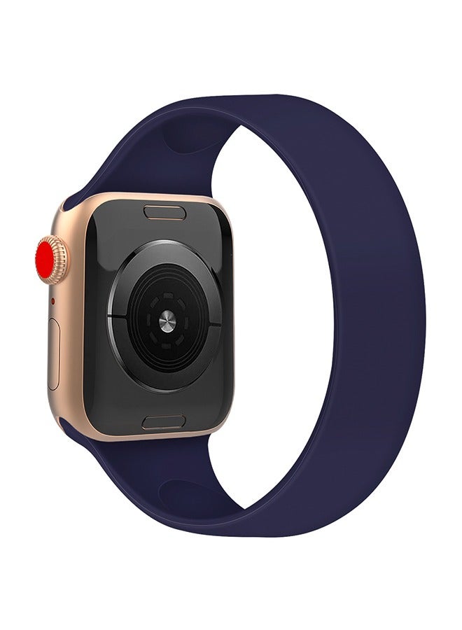HDWISS Apple Watch All Series 38mm/40mm Solid Silicone Replacement Strap Suitable For IWatch Series 5/4/3/2/1 Elastic soft silicone waterproof mens and Womens Sports Thin One Strap(Dark/Blue) - Image 1