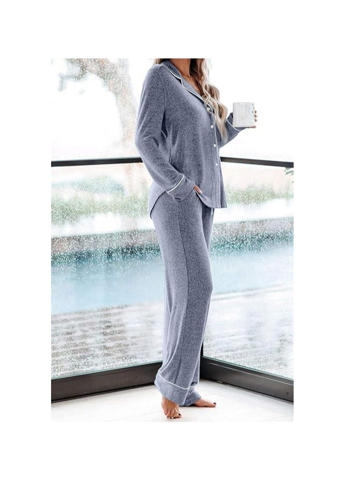 Women's Pajama Sets Long Sleeve Button Down Sleepwear Nightwear Soft Pjs Lounge Sets  - Image 3