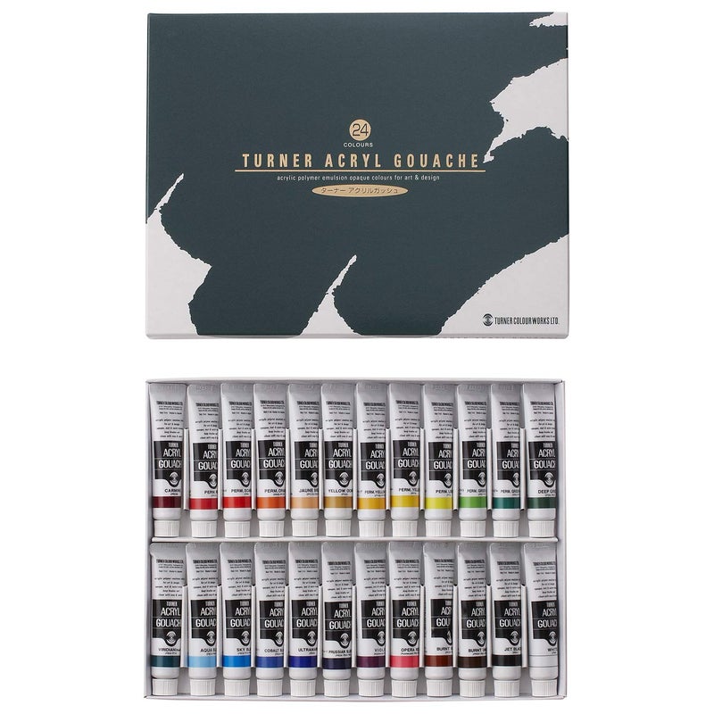 Turner Colour Works acrylic gouache 24 colors set school (japan import) - Image 1