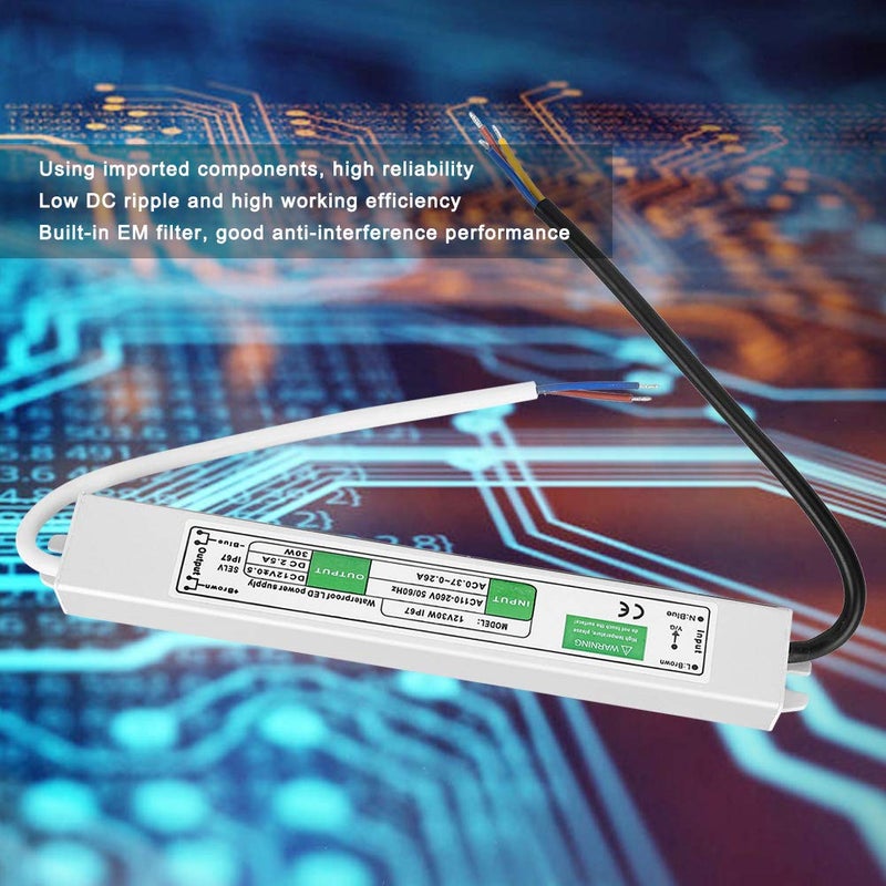 12V 30W LED Switch Power Supply, Outdoor LED Driver, High Efficiency Electrical Parts with Short Circuit Protection, for LED Lights and Automation Equipment - Image 4