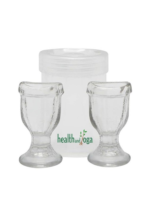 HealthAndYoga™ ChillEyes Transparent Glass Eye Wash Cup - Effective Eye Rinse and Cleansing - Eco-Friendly, Non-Reactive, Safe and Comfortable (Clear - Set of 2) - Image 1