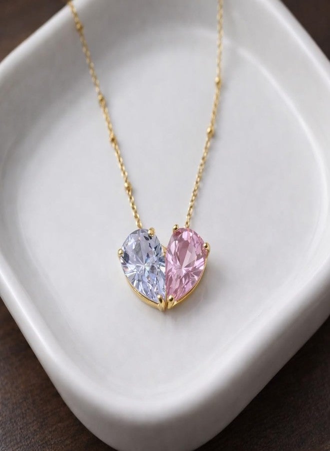 MEENAZ Jewellery for women Gold AD Stone Chain Necklace for Woman | Solitaire Pendant | Adjustable Chains for woman Neck Chains | Anti Tarnish | Valentine Gifts for Girlfriend Lovers Couple 299 - Image 5