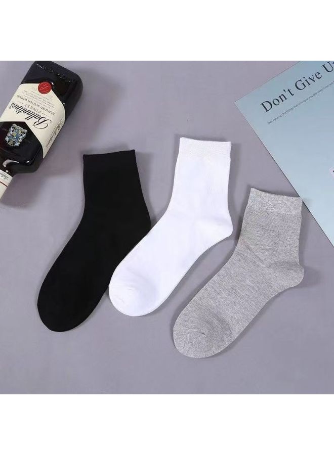 Socks For Men, New Men's Socks, Breathable And Sweat-absorbent For All Seasons, Black, White And Gray Sports Socks, Mid-calf Socks, Deodorant