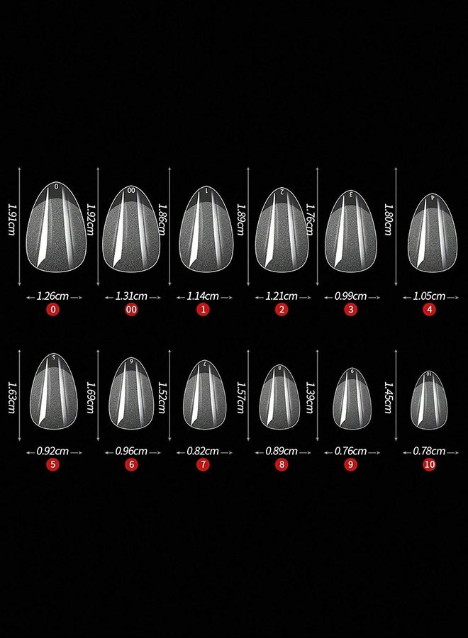 Generic 600pcs Short Almond Nail Stickers, Semi-matte Soft Gel Nail Stickers, Clear Short Almond False Nails, Full Coverage Acrylic Nail Stickers Nail Supplies for Nail Extension  - Image 3