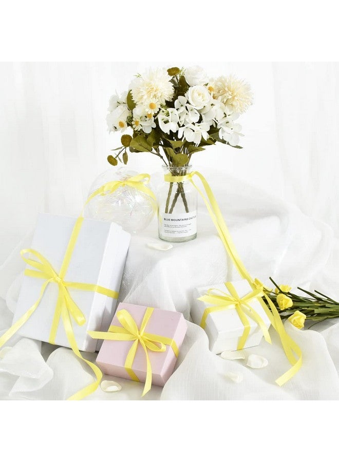 TONIFUL 3/8 Inch X 100Yds Lemon Light Yellow Satin Ribbon Thin Solid Fabric Ribbons Roll For Gift Wrapping Invitation Floral Hair Balloons Craft Sewing Party Wedding Decoration Valentine'S Day Bouquet - Image 4