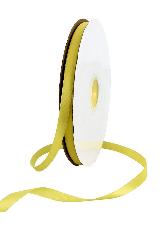 TONIFUL 3/8 Inch X 100Yds Lemon Light Yellow Satin Ribbon Thin Solid Fabric Ribbons Roll For Gift Wrapping Invitation Floral Hair Balloons Craft Sewing Party Wedding Decoration Valentine'S Day Bouquet - Image 1