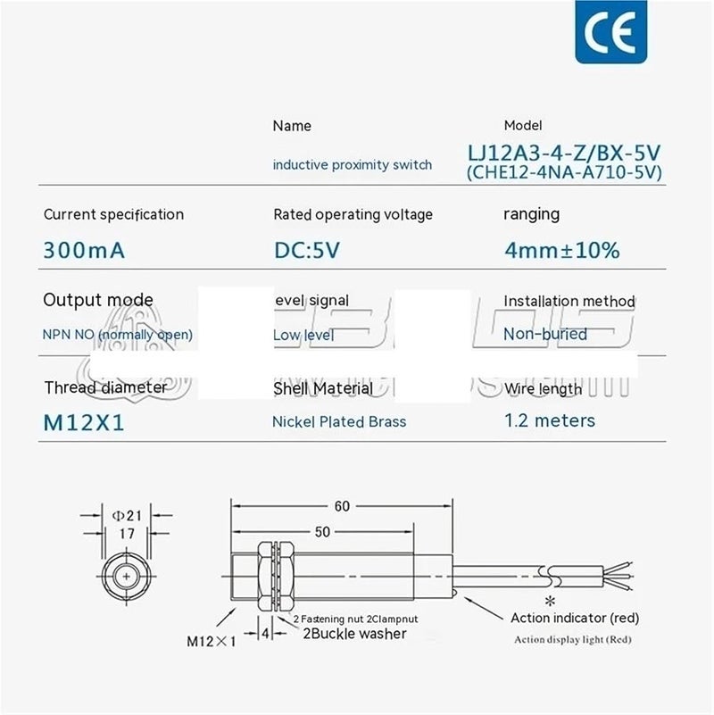Lj12a3 4 Z By 5V Proximity Switch NPN Normally Open Three Wire 5V - Image 4