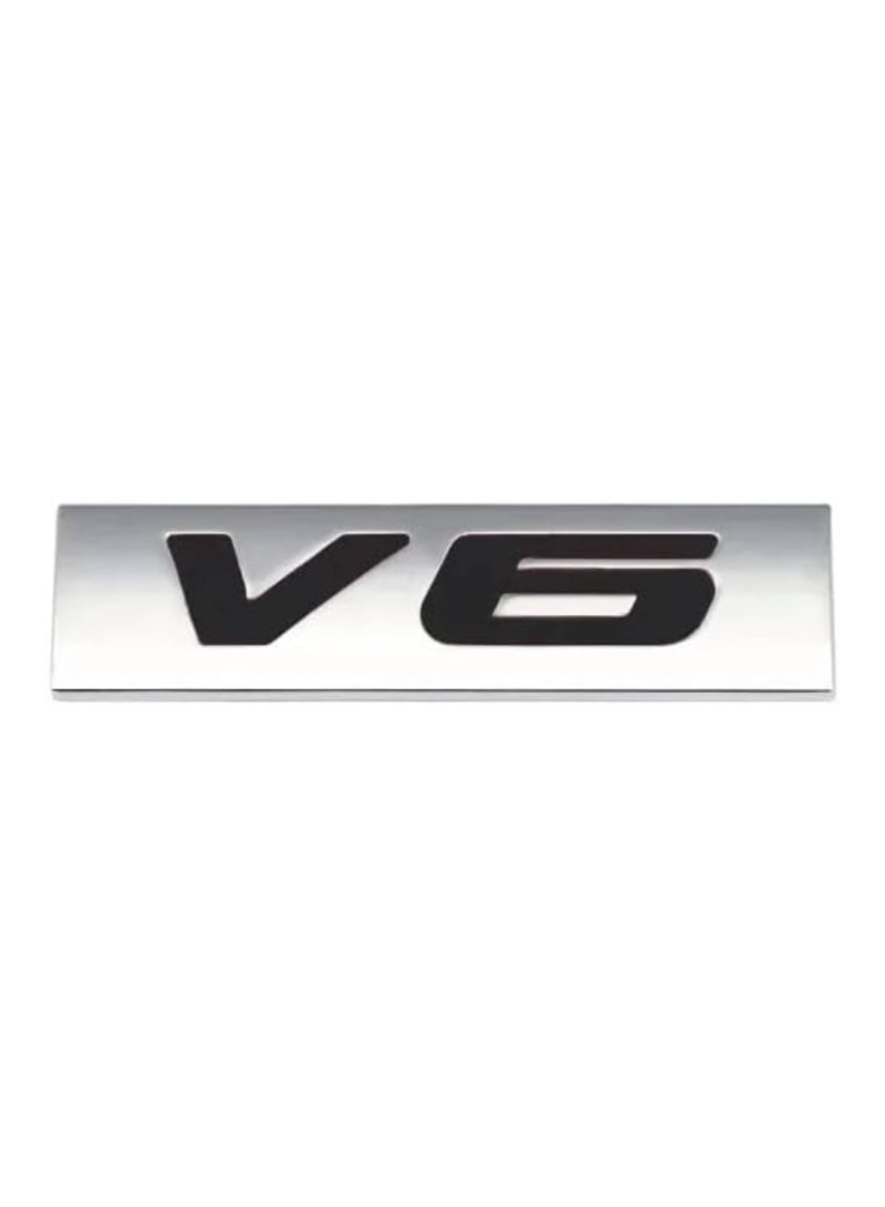 SOLDOUT Car Styling 3D Logo Metal Zinc Alloy Sticker Badge Body Rear Trunk Adhesive Decal Emblem (V6 - Silver BG with Black Font) - Image 1