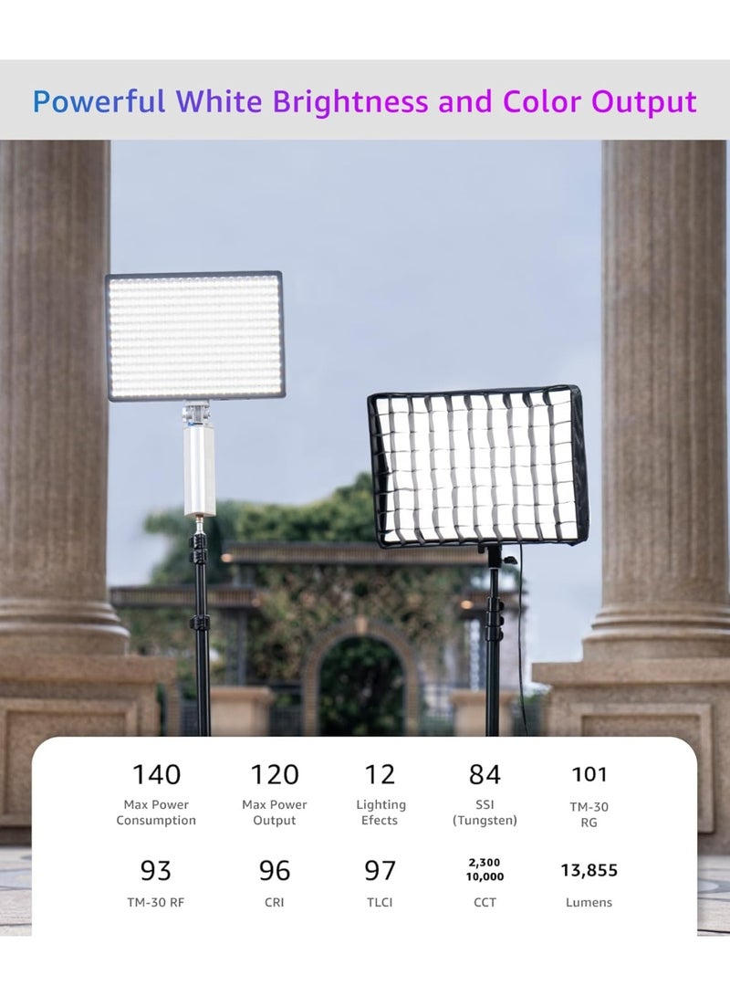 Aputure Amaran Pano 120C Kit (Charcoal) – RGBWW LED Panel Light with Full-Color Control, Portable Soft Light Panel, Adjustable Color Temperature, Professional Video Lighting Kit with Soft Case, App Control, Studio Lighting Fixture for Filmmaking, Photography & Content Creation Charcoal - Image 2
