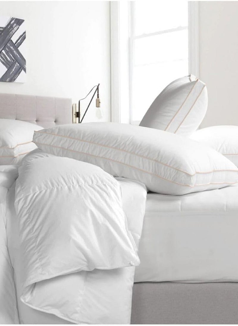 Asraar Luxury Sleep Collection 5-Piece Set – Includes 2 Prime Pillows 75 x 50cm for Comfort, 1 Plush Mattress Topper 150 x 200cm for Superior Support, and 2 Durable Pillow Protectors 75 x 50cm for Long-Lasting Freshness – Premium Quality Bedding Essentials  - Image 2