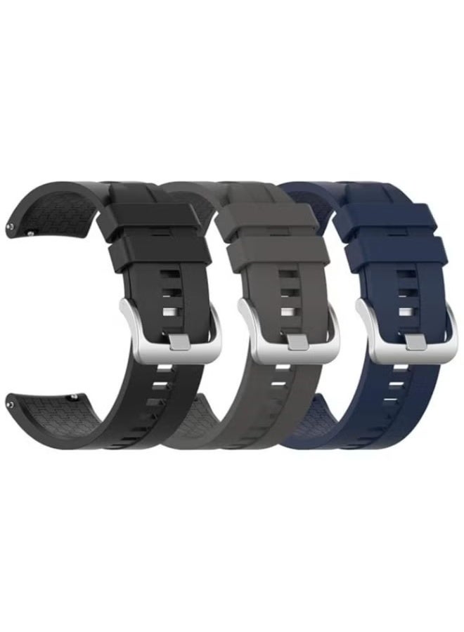 3-Pack Silicone Band for Huawei Watch Watch 4 pro/GT 4 3 2 Pro/GT 2e/GT 4 46mm/GT2 46mm/GT Active/Replacement Straps Silicone Bands Bracelet Watch band Accessory Band for Huawei Watch 4pro/3pro/GTR 4 - Image 1