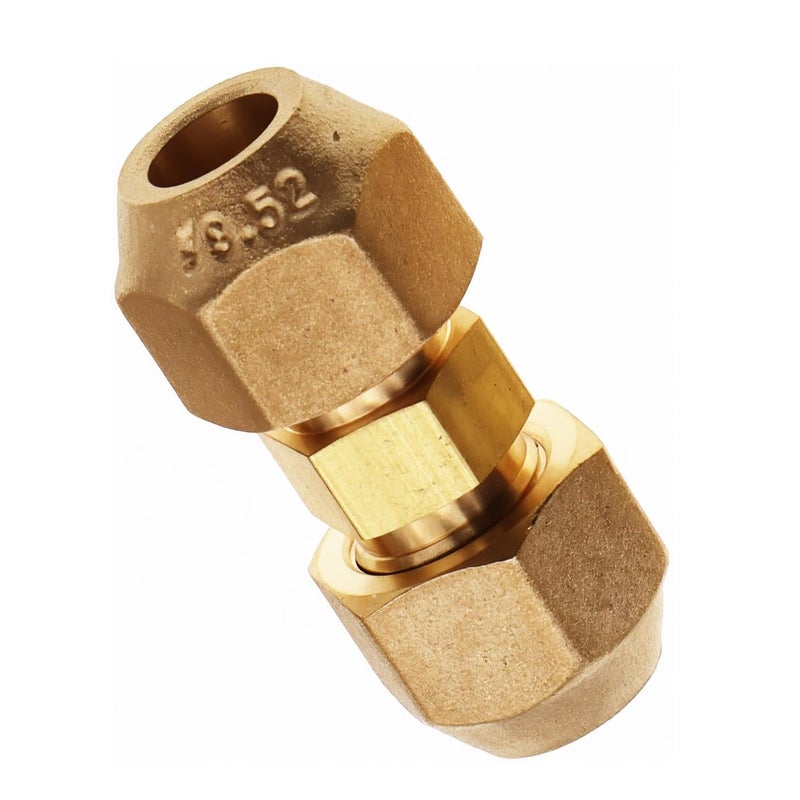 Meter Star Air Conditioning Copper Pipe Extension - 3/8" Flare Nut, Joint Double Connector, Intermediate Connection Head, Free Welding, Fits 3/8 inch Diameter Tubes
