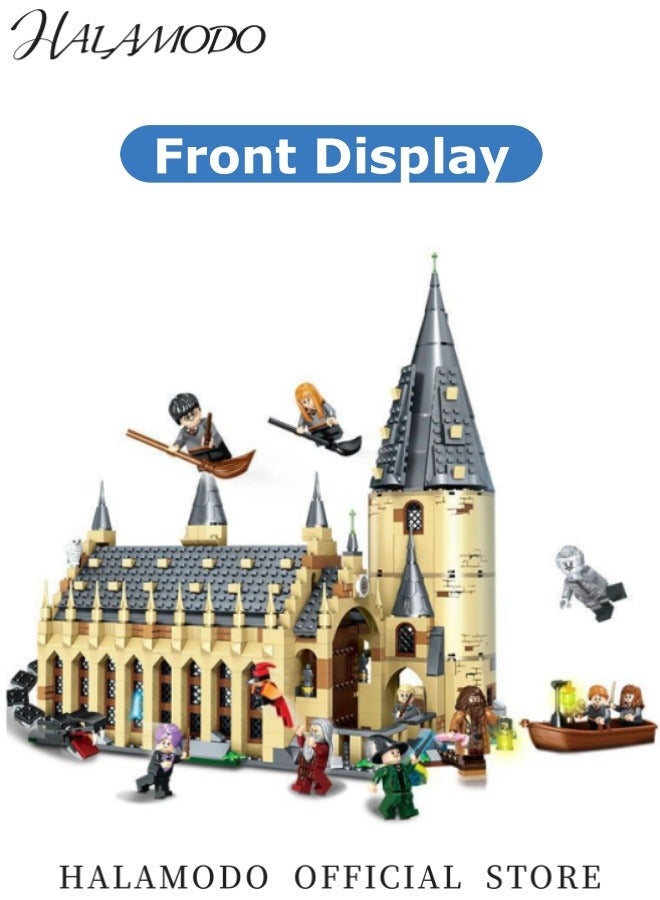 HALAMODO Harry Potter Hogwarts Great Hall Building Kit and Magic Castle Toy, Fantasy Creatures, Hermione Granger, Draco Malfoy and Hagrid (924 Pieces) - Image 5