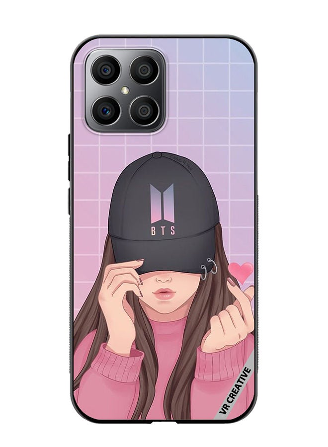 VR CREATIVE Protective Case Cover For Honor X8 Bts Cap Girl Design Multicolour