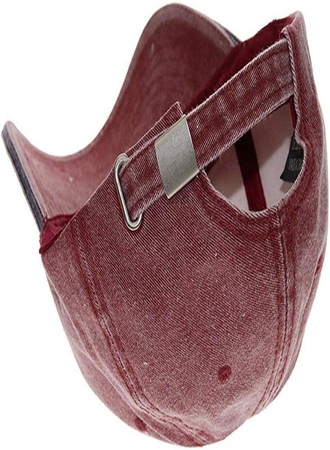 FASHOLIC Anchor Denim Unisex Baseball Caps (Maroon) - Image 3