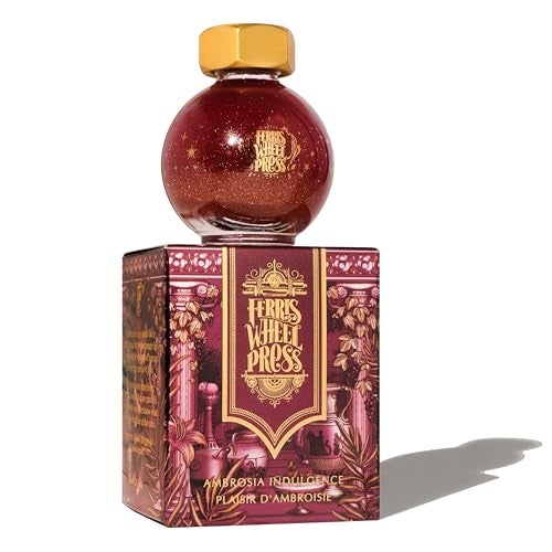 Ferris Wheel Press Ink FerriTales Collection Ambrosia Indulgence Red with Gold Shimmer 20ml Fountain Pen Ink Bottle - Image 1