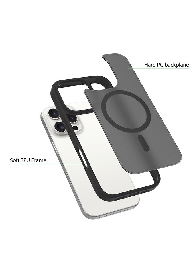 Generic - Ultra Thin iPhone Translucent Matte Back Case, Case with Shockproof Protection, Anti-Yellowing,Shock Absorption,Strong Magnet,Cell Phone Case iPhone Case Clear for iPhone 16 Pro Max(Black) - Image 1