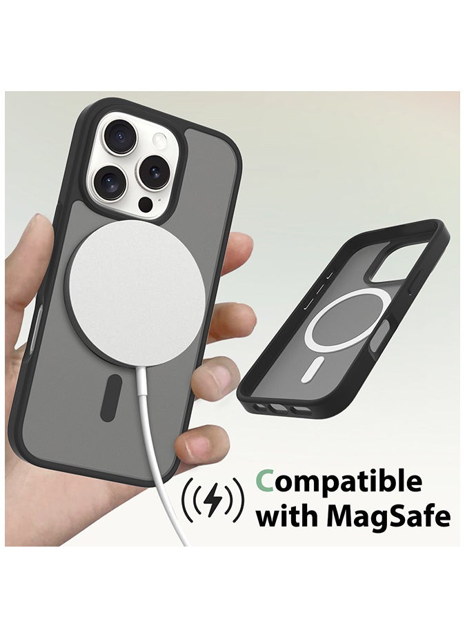 Generic - Ultra Thin iPhone Translucent Matte Back Case, Case with Shockproof Protection, Anti-Yellowing,Shock Absorption,Strong Magnet,Cell Phone Case iPhone Case Clear for iPhone 16 Pro Max(Black) - Image 1