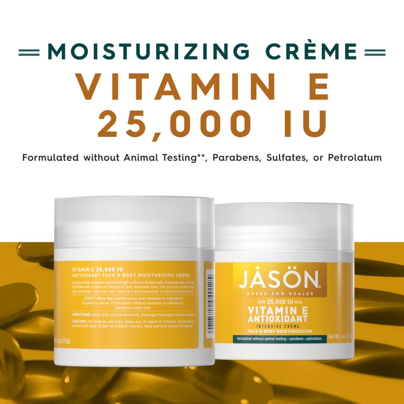 JASON Vitamin E Antioxidant Intensive CrÃ¨me Face & Body Moisturization, 25,000 IU Body Cream Moisturizer, 4 Fluid Ounces - Image 2