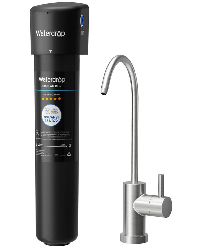 Waterdrop 15UB Under Sink Water Filter, Under Sink Water Filtration System for 2 Years, NSF/ANSI 42 Certified, Reduces PFAS, PFOA/PFOS, Lead, Under Sink Water Filter with Faucet, 19K Gallons - Image 1
