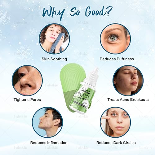 Fabskin Ice Roller For Face Massager, Neck and Body | With Aloevera & Cucumber Mixer 30ml For Men & Women | Ice Cube Facial Roller Kit l For Skin Moisturizing & Soothing - Image 4