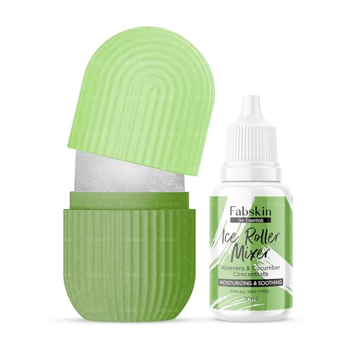 Fabskin Ice Roller For Face Massager, Neck and Body | With Aloevera & Cucumber Mixer 30ml For Men & Women | Ice Cube Facial Roller Kit l For Skin Moisturizing & Soothing - Image 1