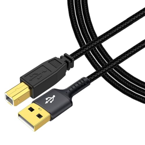 Aliens USB-A to USB-B 2.0 Printer Cable, High Speed 480Mbps data transfer, Nylon Braided Scanner Printer Cord for Epson, HP, Dell, Lexmark, Xerox, Canon, Piano, DAC, Samsung(Black-1.5 Meter/4.9 Feet) - Image 1