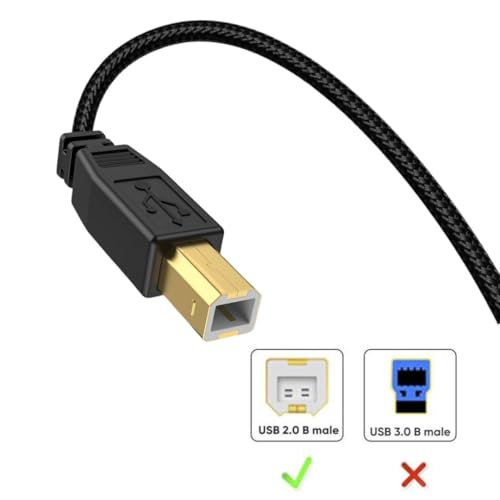 Aliens USB-A to USB-B 2.0 Printer Cable, High Speed 480Mbps data transfer, Nylon Braided Scanner Printer Cord for Epson, HP, Dell, Lexmark, Xerox, Canon, Piano, DAC, Samsung(Black-1.5 Meter/4.9 Feet) - Image 2