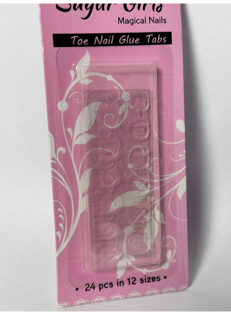 24 قطعة من أشرطة لاصقة الأظافر الشفافة - Image 1