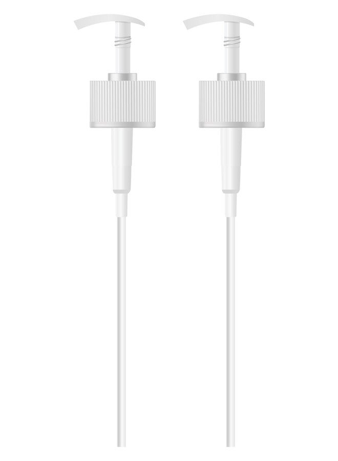 MYOC White Pump Dispenser with Spring | 200ml | 16cm Height | 24/26mm Neck Size | Durable Plastic | Ideal for Lotion, Shampoo, Conditioner & DIY Beauty & Skincare Products_(Pack of 2) - Image 1