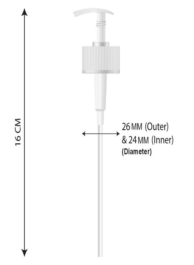 MYOC White Pump Dispenser with Spring | 200ml | 16cm Height | 24/26mm Neck Size | Durable Plastic | Ideal for Lotion, Shampoo, Conditioner & DIY Beauty & Skincare Products_(Pack of 2) - Image 2