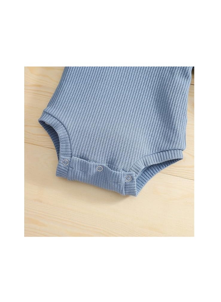 Newborn Unisex Baby Clothes Set Hooded Long Sleeve Bodysuit Stretchy Pants Ribbed Outfits Fall Winter - Image 4