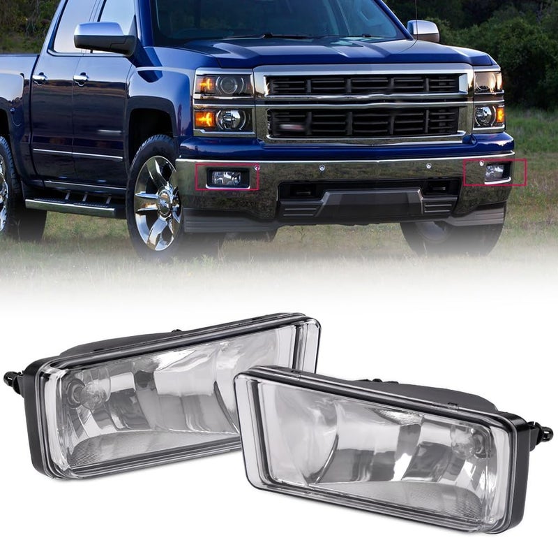 PIT66 Fog Lights for 2007-2015 Chevy Silverado, Avalanche, and Cadillac Escalade - Clear Front Left & Right Lamps - Image 5