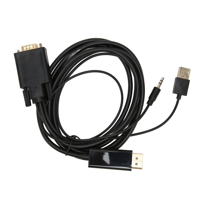 1080P كابل محول VGA إلى DP بدقة 1920x1080 و60 هرتز كامل الوضوح - محول فيديو مدمج بشريحة IC متطورة، كابل محول VGA إلى DP للكمبيوتر واللابتوب والبروجيكتور - Image 4