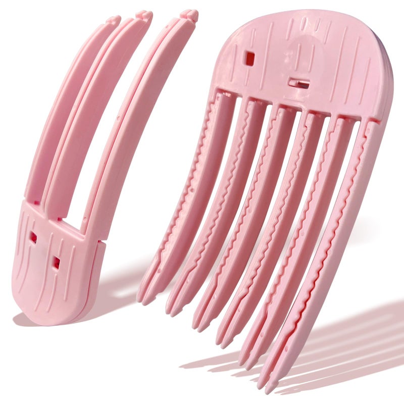 Zoolinn 2PCS Pink Shaping Styling Comb, for Fluffy Bangs, No-Trace Root Lifting Clips, High Crown Volume Tool for Men & Women, Easy Tool - Image 1
