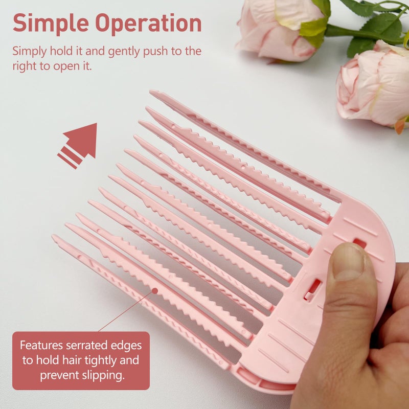 Zoolinn 2PCS Pink Shaping Styling Comb, for Fluffy Bangs, No-Trace Root Lifting Clips, High Crown Volume Tool for Men & Women, Easy Tool - Image 4