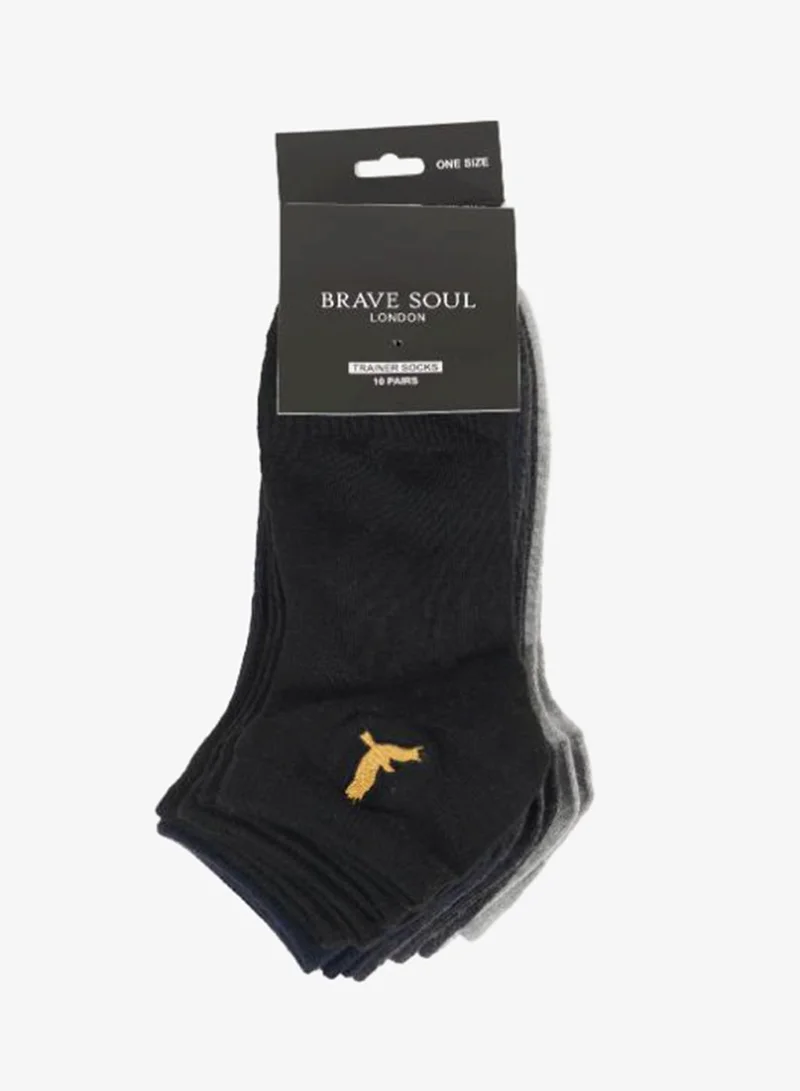 BRAVE SOUL  MENS 10 PACK SOCKS WITH EMBROIDERY DETAILS for Men | Best Price UAE