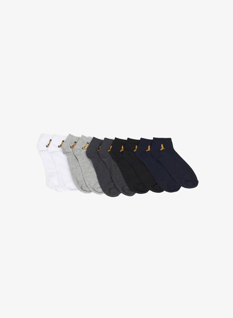 BRAVE SOUL MENS 10 PACK SOCKS WITH EMBROIDERY DETAILS - Image 1