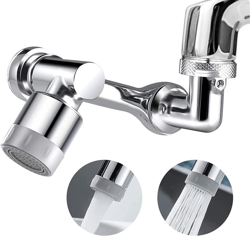 PIPULSE 1080 Two Gear Extension Faucet Aerator Universal Rotating Big Angle Swivel Splash Filter with Dual Sprayer Modes for Bathroom Steel Sink Versatile Water Outlet Extender - Image 4