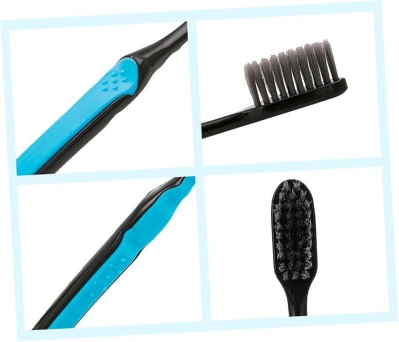 6 Pack Soft Bristle Bamboo Charcoal Toothbrushes ABS Handle For Home Travel Daily Use - Image 3