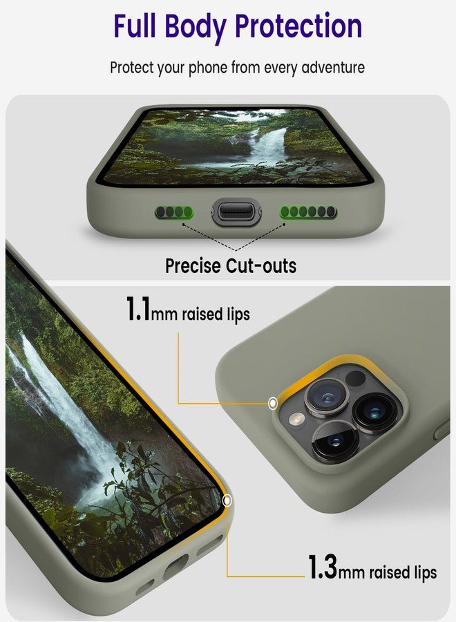OTOFLY Compatible with iPhone 15 Pro Case, Silicone Shockproof Slim Thin Phone Case for iPhone 15 Pro(6.1 inch), (Calke Green) - Image 4