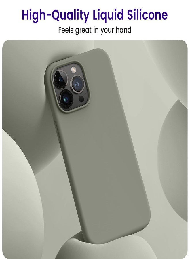 OTOFLY Compatible with iPhone 15 Pro Case, Silicone Shockproof Slim Thin Phone Case for iPhone 15 Pro(6.1 inch), (Calke Green) - Image 2