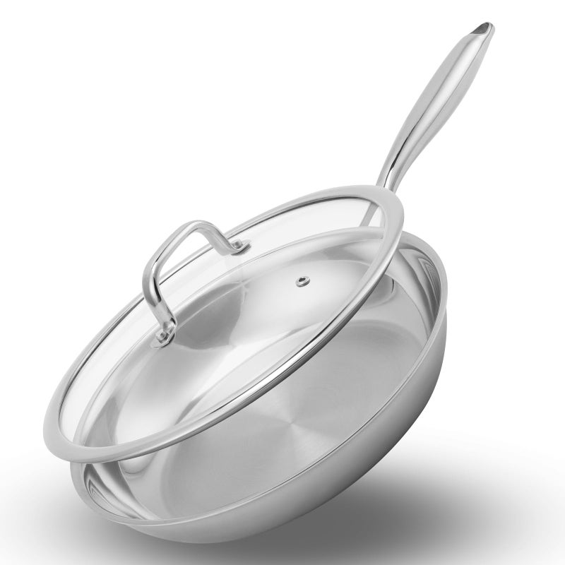 Ranbomer Stainless Steel Panï¼ŒNon-Toxic PFAS, PFOA & PTFE Free, Compatible With All Cooktops & Induction Safe, Oven Safe Pan for Searing & SautÃ©ing, Long Lasting Cookware. (12 Inch) - Image 1